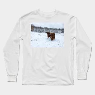 Scottish Highland Cattle Cow and Calf 1585 Long Sleeve T-Shirt